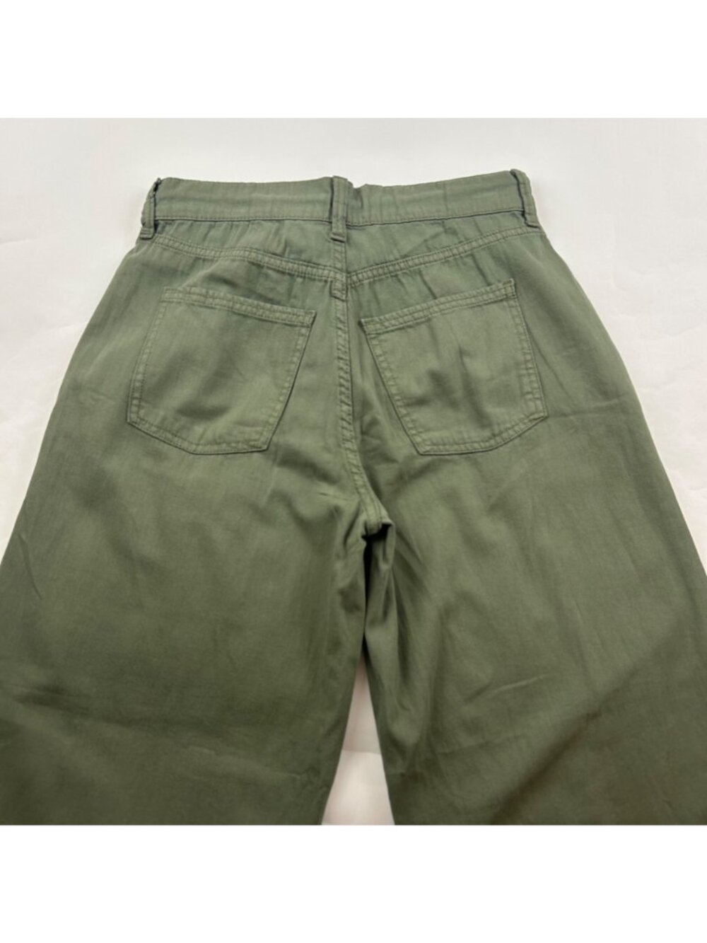 PETITE Old Navy Alpine Tundra Cotton Canvas Drapey Wide Leg Drawstring Pant 2P - Picture 7 of 7